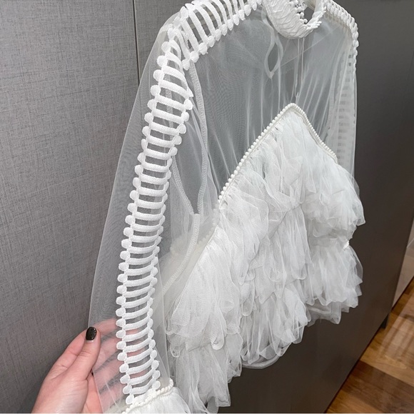 Fancy White Ruffle Top - Picture 2 of 5